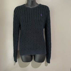 Black Ralph Lauren Cableknit Sweater